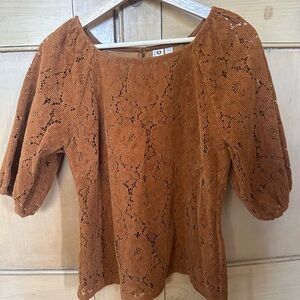 Dolan Terracotta Lace Blouse